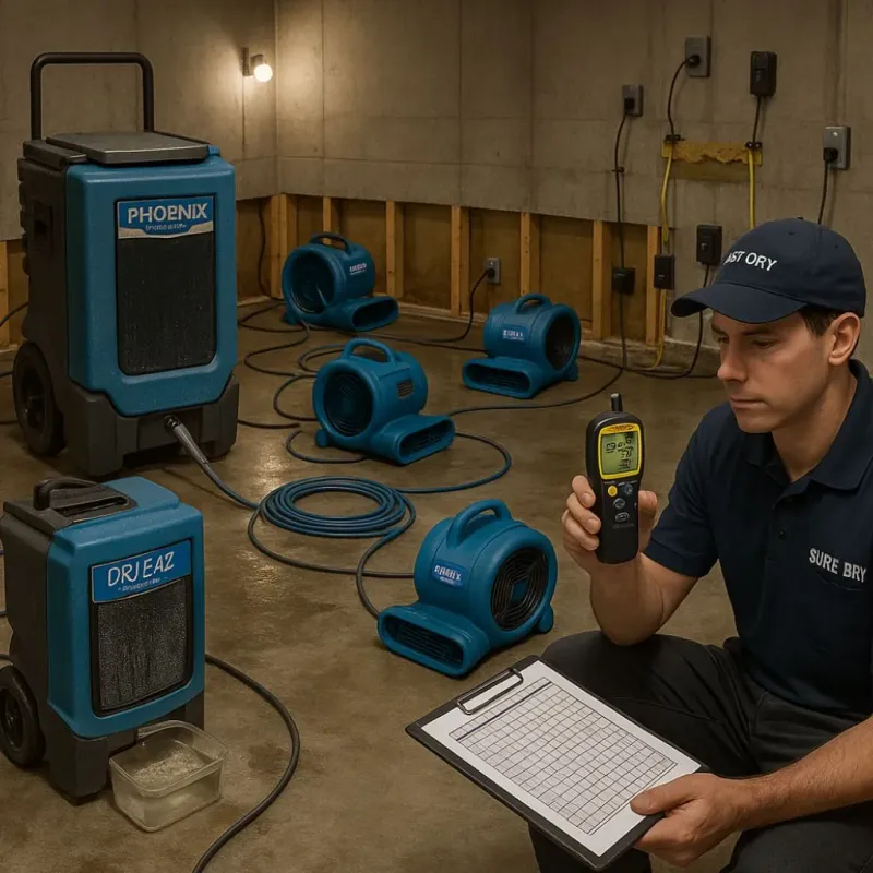 Structural Drying and Dehumidification process in Watsontown, PA